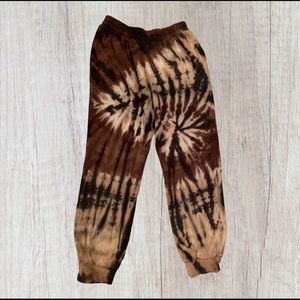 Earth-toned tie dye jogger sweatpants Size S